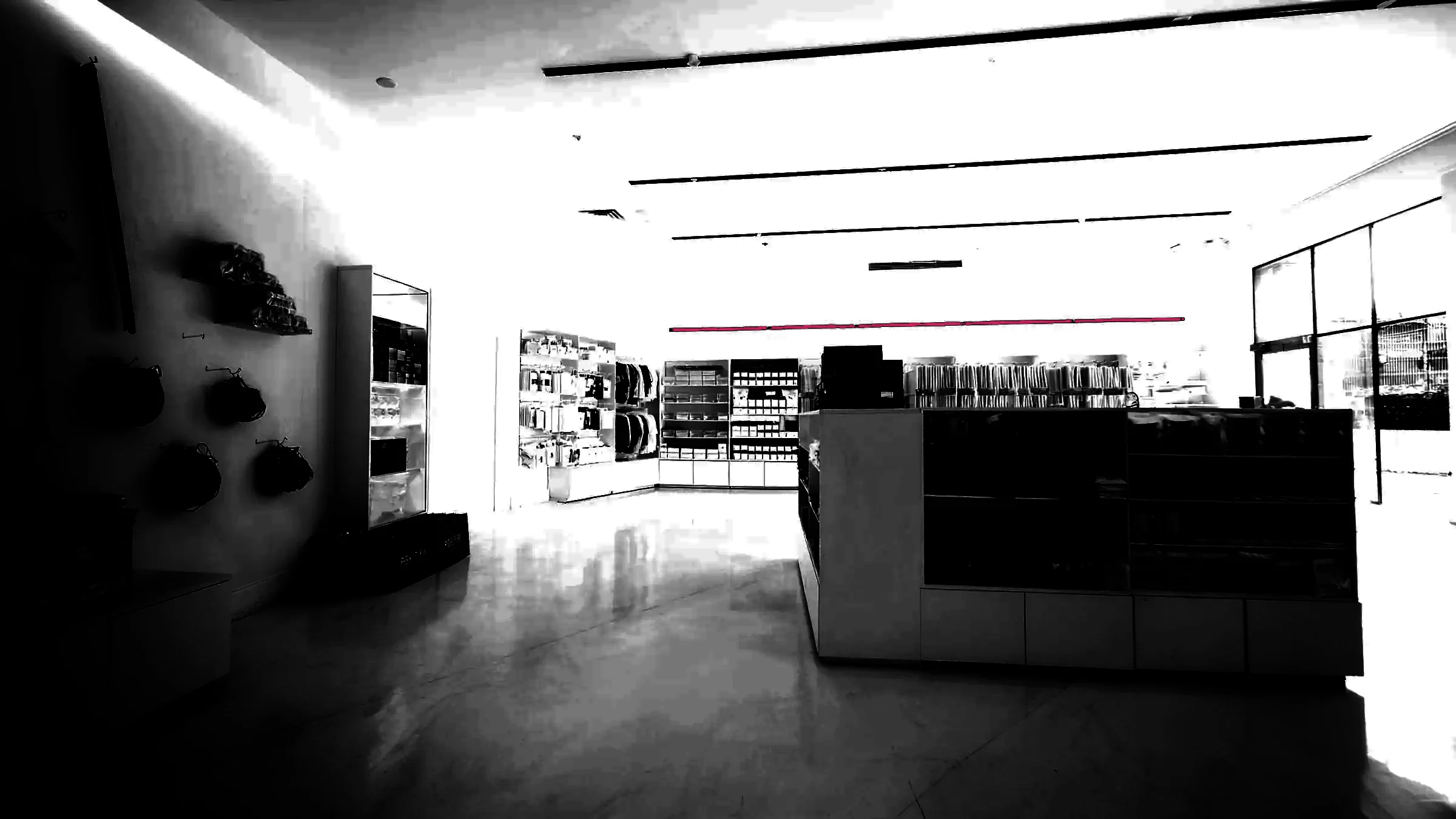 A bright empty shop interior after hours